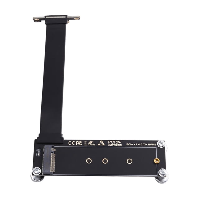 Cable de Extensión PCI-e 4.0 X1 A M.2 NVMe SSD, Adaptador de Tarjeta Elevadora NVMe/NGFF SSD con Llave M en Ángulo de 90°, Compatible con PC de Escritorio.