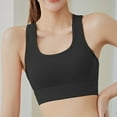thumbnail image 3 of Full-Figure Bra Women Breasted Back Running Bralettes Yoga High Strength Shock-Proof Backless Bra Sports Underwear V-Neck Padded Bra Hook and Eye Closure T-Shirt Bra Style Y-551 , Black S, 3 of 4