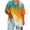 Orange, variant on JWshufel Women Plus Size Tops Multicolor Fashion V Neck Half Sleeve Tie Dye Shirt Summer Basic Loose Blouse