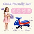 thumbnail image 7 of Xuanlur 12V Electric Wiggle Car with Pedals, 5 MPH & 66 lb Max, 2 in 1 Wiggle Car with Flashing PU Wheels, Music, Ride on Toy for Kids Ages 3+, Red, 7 of 7
