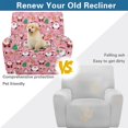 thumbnail image 5 of Renewold Santa Claus Snowman Pink Stretch Recliner Chair Cover Washable Couch Cover Recliner 4 Pieces Polyester Spandex Reclining Slipcover Furniture Protector for Christmas Decor, 5 of 8