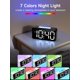 thumbnail image 3 of Despertador súper ruidoso para adultos que duermen profundamente, reloj digital RGB con luz nocturna de 7 colores, volumen ajustable, cargador USB, relojes pequeños para la mesita de noche del dormi, 3 of 5
