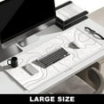 thumbnail image 2 of Large Mouse Pad, Desk Pad, XXL XL Extended Gaming Mouse Pad, Desk Mat for Office & Home, Long Keyboard Mat, Huge Mouse Pad, Desktop Full Cover 31.5" x 11.8", Minimalist Topographic Map White, 2 of 6