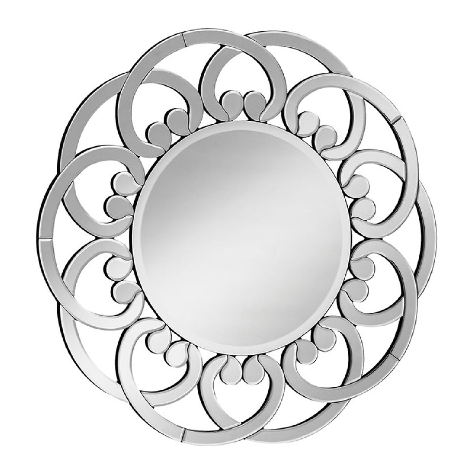 Elegant Furniture & Lighting Modern Round Beveled Wall Mirror 32 diam