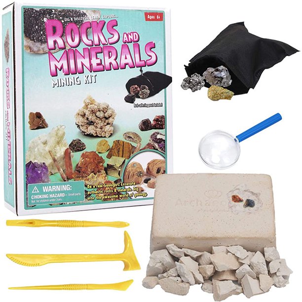 OZS Kids Gemstone Dig Kit Gem Fossils Digging And Excavation Kit Diy Set Mining Crystal Gems