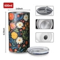 thumbnail image 4 of 20oz Coffee Tumblers Pioneer Flower Floral Print Pattern Stainless Steel Vacuum Insulated Travel Tumbler Coffee Cups Mug with Lid and Straw with Cleaning Brush for Cold & Hot Drinks, 4 of 5