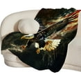 thumbnail image 5 of American Eagle Blanket Bald Eagle Throw Blanket Eagle Gifts and Decor American Flag Blanket for Girls Women Boys Men Soft Warm Cozy Fleece Blanket for Couch Sofa \u200bBed 60"x50", 5 of 6
