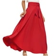thumbnail image 2 of Maoxin Womens Skirts Women's Fashionable Temperament Solid Color Lace Up Skirt Half Skirt ,Red,XL, 2 of 7