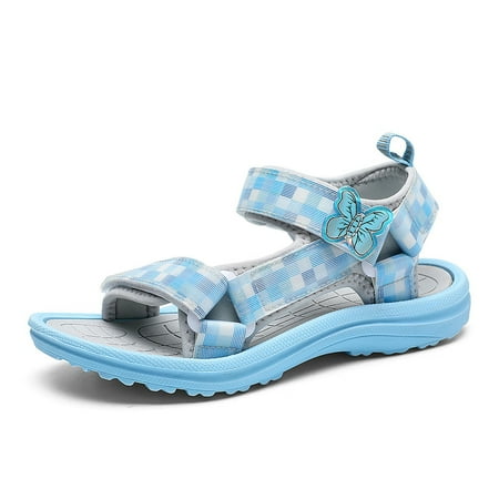 Sandals Girl s Hiking Sandals Kids Lightweight Adjustable Straps Open Toe Sport Sandals Toddler Summer Sports Outdoor Shoes Blue 31