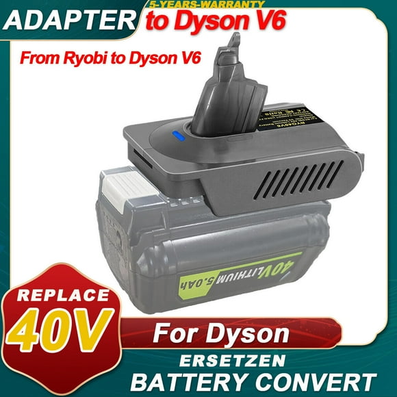Battery Adapter for Ryobi 40V Lithium Battery(OP4050A OP4040A OP4015 OP40261 OP4030 OP40602 ) Convert to for Dyson V6 SV04 DC58 DC59 DC61 DC62 Absolute Animal Motorhead Slim SV03 SV04 Animal tools