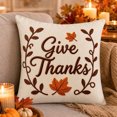 thumbnail image 7 of Thanksgiving Printed Linen Pillowcases 18X18 Inch, Fall Pillow Cover, Holiday Decoration Cushion Cover with Pumpkin Pattern for Living Room Bedroom, 7 of 7