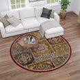 thumbnail image 7 of Impressions Transitional 5' Round Multi-Color Polypropylene Indoor Area Rug, 7 of 7