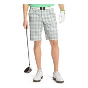 Angle View: IZOD Mens Plaid Straight-Fit Casual Walking Shorts