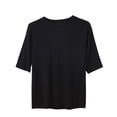 thumbnail image 2 of Fanxing Hauts à Manches Coudées Blancs T-Shirts à Manches Courtes Couleur Unie Col Rond Chandail Extensible T-Shirt, 2 of 5