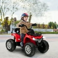 thumbnail image 3 of Costway 12V Kids Ride On ATV Electric 4-Wheeler Quad 2 Speeds with Mp3 & Headlights Red, 3 of 7