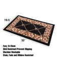 thumbnail image 2 of Kitchen & Bathroom Mat, Fleur De Lis Floral Design Slip Resistant Backing, Black, 19.5''X32'', 2 of 3