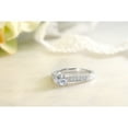 thumbnail image 4 of Gem Stone King 925 Sterling Silver Lab Grown Diamond Engagement Ring for Women | 0.89 Cttw | Round 6MM | Gemstone April Birthstone | Size 6, 4 of 5