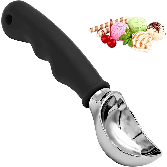 Cuchara para helado, cuchara para helado antiadherente de aleación de zinc con mango de goma antideslizante TUNC Sencillez