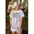 thumbnail image 4 of Not Single Have Dog Doggy Owner Lover Women's Plus Size Graphic Tee Brisco Brands 3X, 4 of 5