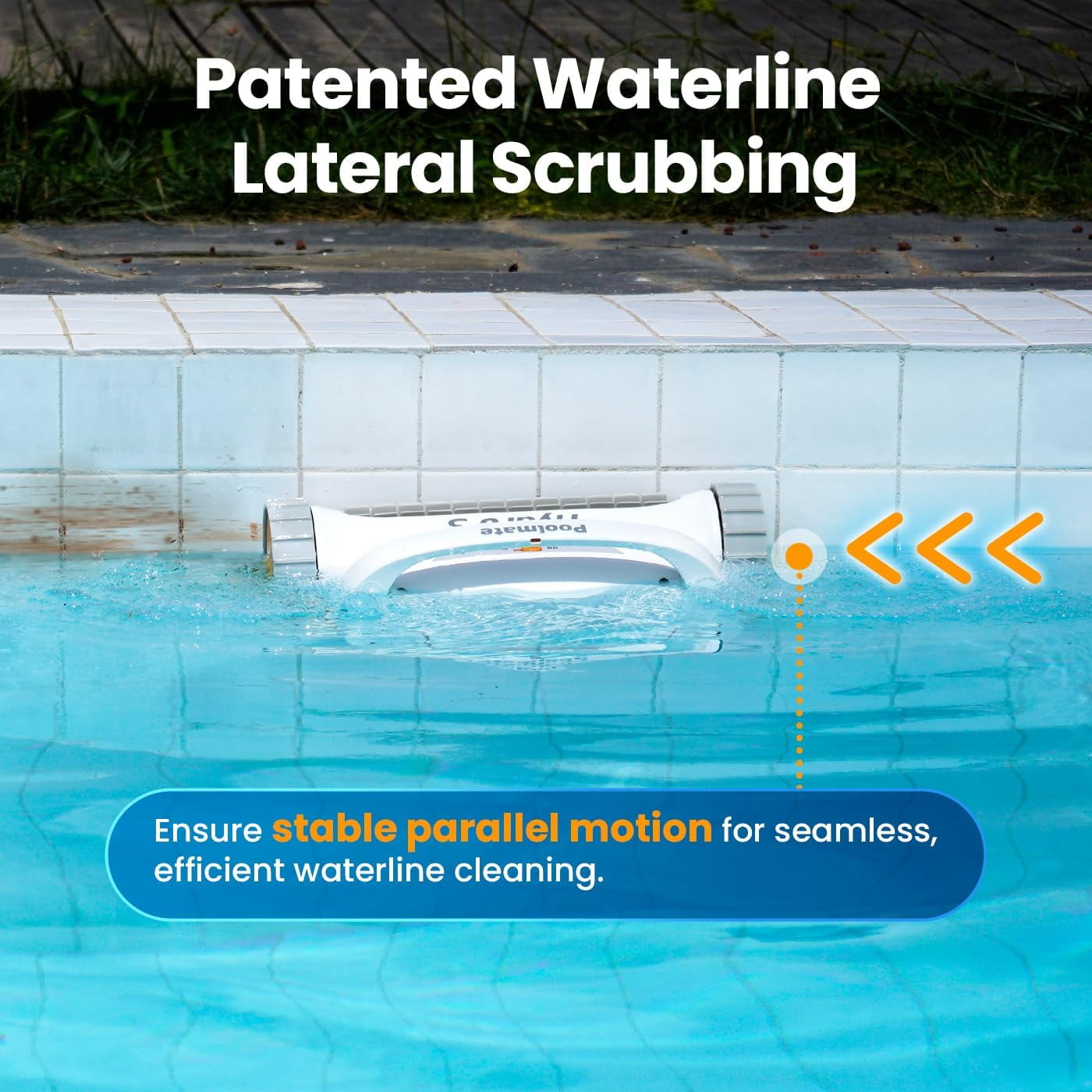 Hydro 3 Cordless Robotic Pool Cleaner,Wall Climbing Function, 200mins Runtime, 2 Brushless Motor + 4.1L Filter Basket Ideal for Inground Aboveground Pools