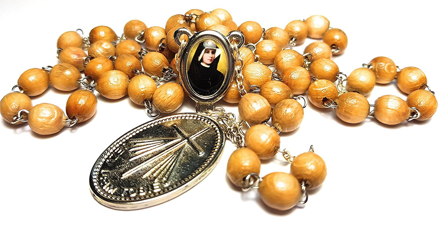 Black on The Cord Saint Faustina Kowalska Mystic Visionary True Relic Chaplet Apostle Divine of Mercy with Miraculous Medal Jesus I Trust in You Chaplet Three O' Clock Prayer Poland Polish Novena