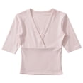 thumbnail image 5 of Daznico Women's V-Neck Surplice Short Sleeve Slim Fit T-Shirt Casual Stretch Top,M, 5 of 5