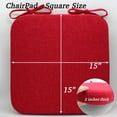 thumbnail image 4 of Dining Room Chair Cushions with Ties - Thick Memory Foam Indoor Seat pad,Dining Room Cushion with Machine Washable Cover [15 X 15 X 2 Inches] - Red, 4 of 7