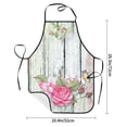 thumbnail image 2 of Yiaed Vintage Wood with Floral Print Kitchen Apron with Hand Wipe Pockets,Big Pocket,Aprons for Women with Pockets, Waterproof for Cooking Baking, 2 of 7