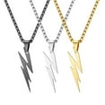 thumbnail image 4 of Sunsanly 1Pc/3Pcs Lightning Bolt Necklace Thunder Minimalist Pendant Thunder Pendant Chain Unisex Jewelry Charm Inspirational Gift, 4 of 6