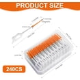 thumbnail image 2 of 240Pcs Interdental Brushes, Silicone Dental Floss Sticks with Storage Case, 2-in-1 Dental Brushes, Teeth Floss Sticks, Portable Dental Toothpicks Cleaning Tool for Braces Oral Care (Orange), 2 of 6