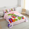 thumbnail image 3 of Manfei Funny Xmas Dinosaur Full Size Comforter Sets 3-Piece, Kids Merry Christmas Bedding Comforter Set, Kawaii Animal Bedding Sets, Lightweight Room Decor, 3 of 8