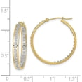 thumbnail image 4 of 14K Yellow Gold Diamond Fascination In/Out Hoop Earrings - 26.2mm, 4 of 6