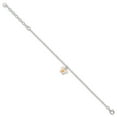 thumbnail image 2 of Sterling Silver Bracelet Childrens Cable Girl's 9 mm 7 in Polished Enamel Butterfly w/ 1.5in ext., 2 of 4
