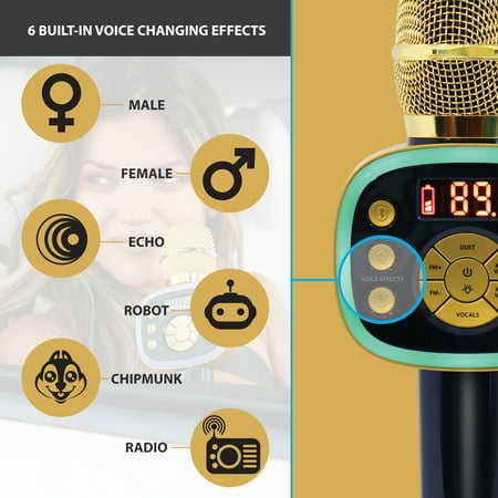 Singing Machine - Carpool Karaoke The Mic 2.0 Karaoke System - Gold