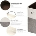 thumbnail image 5 of Sea Team 3-Pack Cubic Storage Basket Set, Storage Cube Organizer, Clothes Toys Bin, 11 x 11 x 11 Inches, Big Square Canvas Fabric Collapsible Shelf Box with Handles, Grey & White, 5 of 6