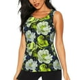 thumbnail image 2 of Haiem Teal floral elegance Workout Tank Tops for Women, Athletic Sports Slim-Fit Tank Tops, Compression Sleeveless Dry Fit Shirts,Athletic Shirt-Medium, 2 of 9