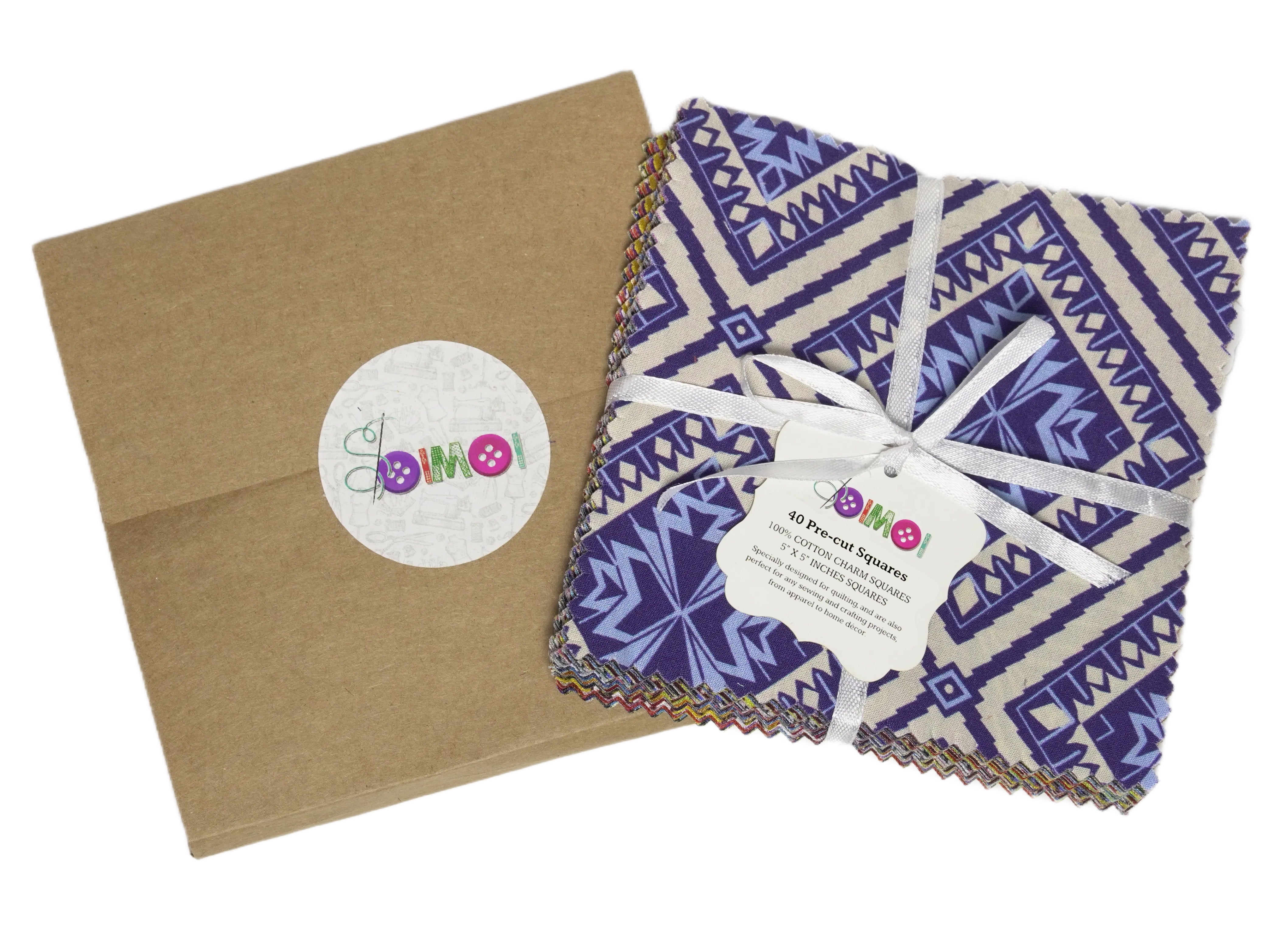 Soimoi Precut 10-inch African Floral Prints Cotton Fabric Bundle Quilting Squares Charm Pack DIY Patchwork Sewing Craft