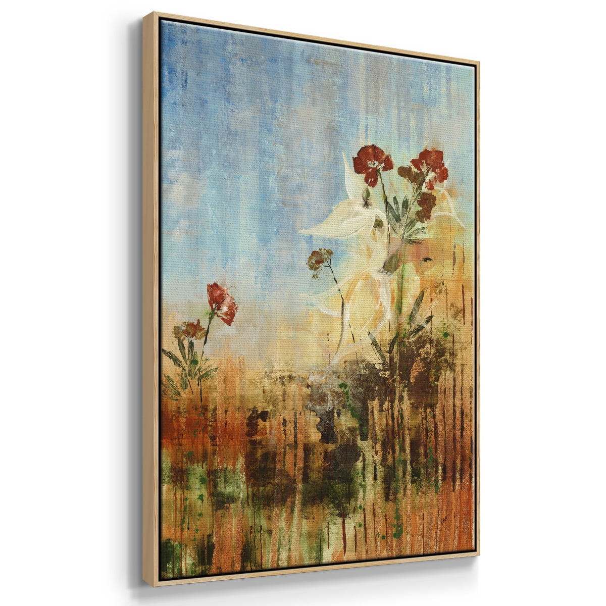 Dedicated to Spring Framed Premium Gallery Wrapped Canvas - Ready to Hang - 27 x 41 - Natural Wood Floating Frame