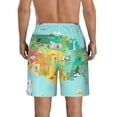 thumbnail image 3 of Bixox Men's USA Tourist Map With Famous Landmarks printing Casual Classic Fit Short Summer Beach Shorts, 3 of 6