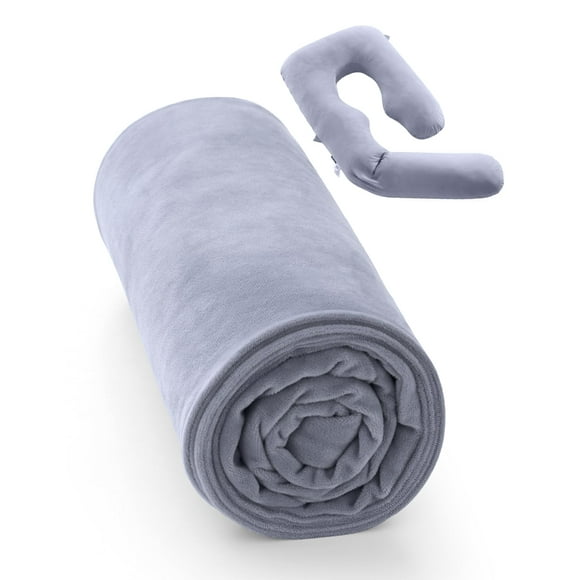 Almohada para Embarazo Momcozy Dreamlign U Pro con Funda de Terciopelo 127-183 cm