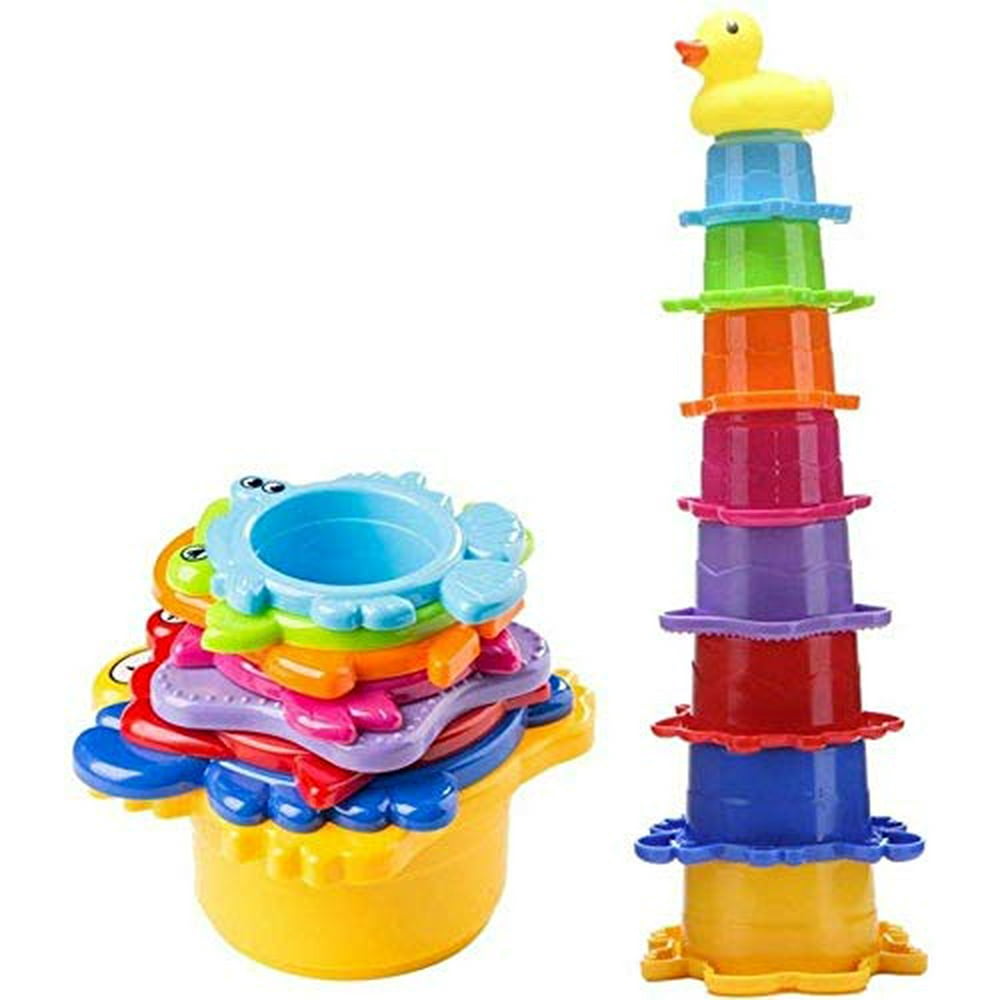 Stacking Cup Bath Toys for Baby, Toddlers, and Kids, StackUp Cups in