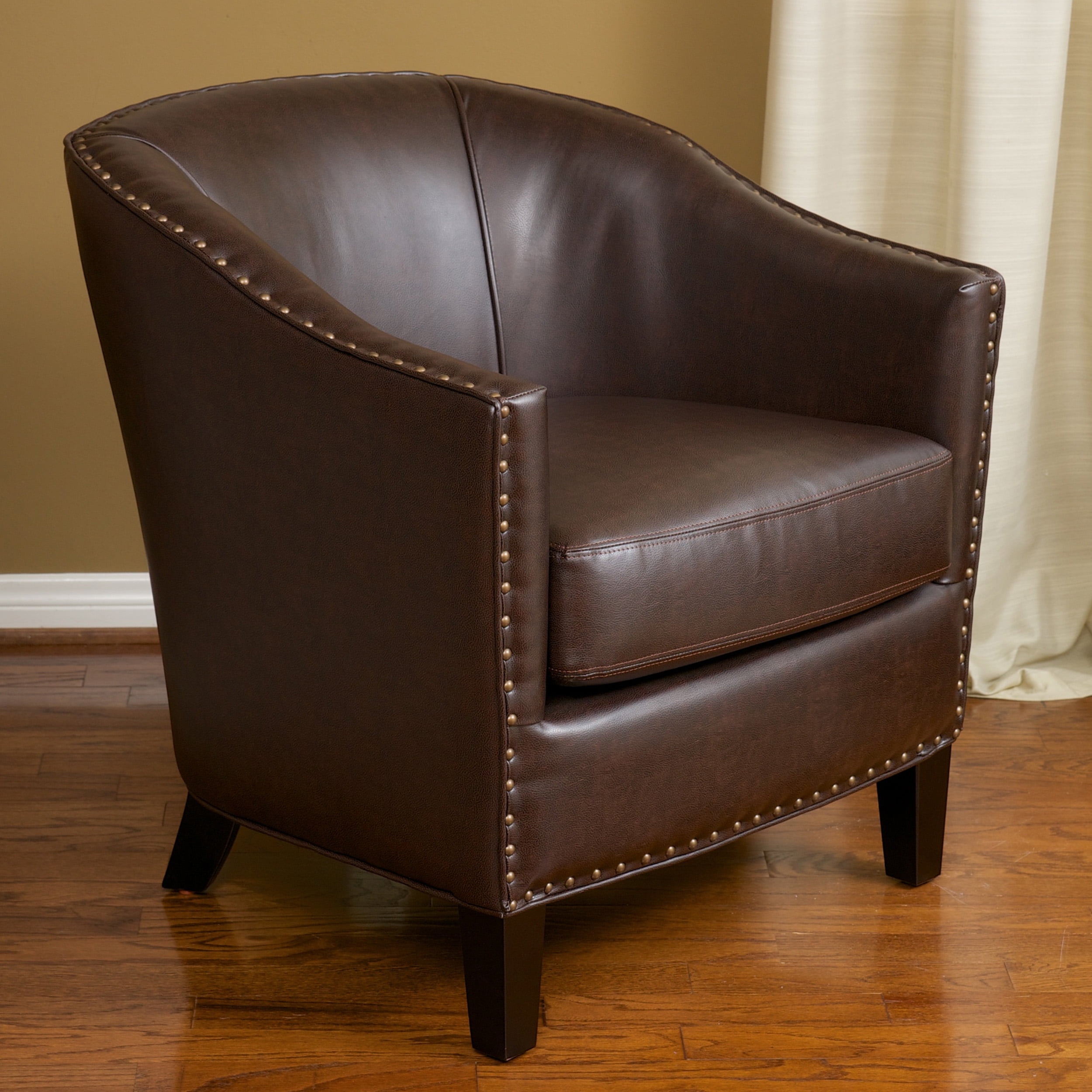 Noble House Audrey Bonded Leather Club Chair Color Brown - Walmart.com