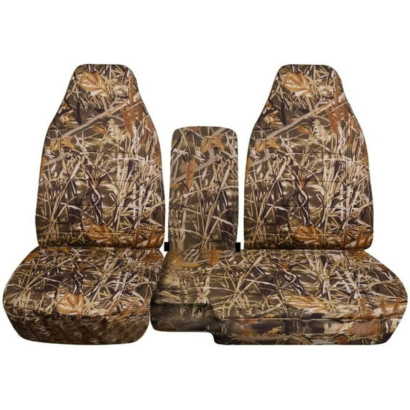 Designcovers Fits 2004-2012 Ford Ranger Camo Seat Covers 60/40Bench w Opening Cons:Wetland