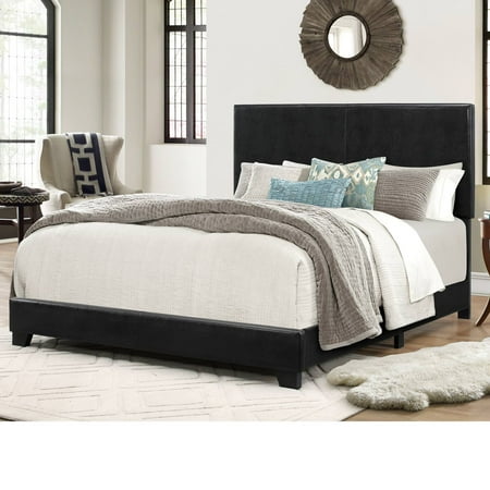 Archer Full Size Black Faux Leather Bed.