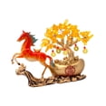 thumbnail image 1 of Estatua de caballo del árbol del dinero del Feng Shui Decoración del Año Nuevo chino Decorativa china Rojo naranja, 1 of 9