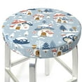 thumbnail image 3 of Picia cute Mushroom Village Pattern Round Stool Covers Comfy Seat Covers Stretch Removable Washable Chair Slipcover Round Bar Chair Cushion Cover-12 inch, 3 of 7