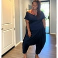 thumbnail image 5 of Women'S Plus Navy Off the Shoulder Harem Jumpsuit, 5 of 7