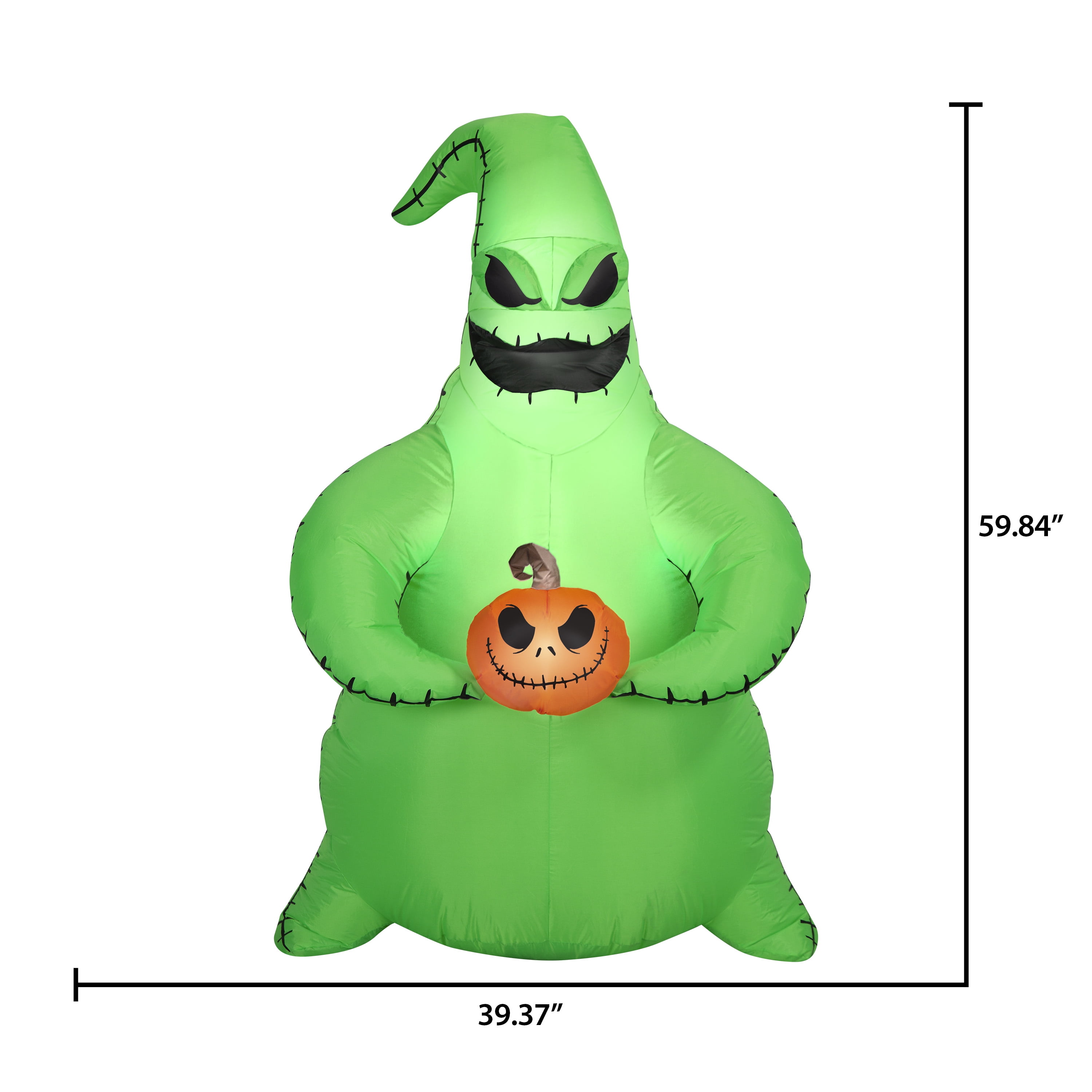 Oogie & Jack Pumpkin Head Yard Inflatable + Hyper Tough 25FT Tri-Outlet Outdoor Extension Cord