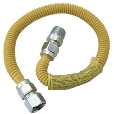 24 Inch Flex Line Gas Connector - BRASS CRAFT SERVICE PARTS 24-Inch 1/2-Inch I.D. x 5/8-Inch O.D. Stainless-Steel Gas Appliance Connector CSSC21-24 P