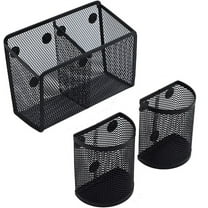 Casewin Magnetic Pencil Holder,3 Pack Magnetic Storage Basket Organizer,Extra Strong Magnets Pen Holder, for Your Whiteboard, Fridge, Cubicle Desks, Locker Accessories